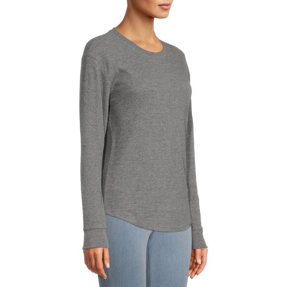 Time & Tru Womens Ladies Lot 2 Gray Long Sleeve Thermal T-Shirts Tops Sz M/8-10 - Picture 6 of 7